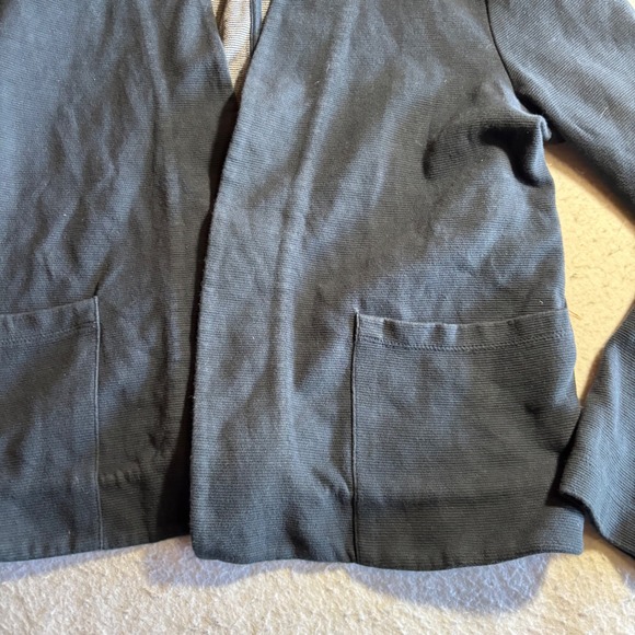 Jigsaw Knit Open Front Cardigan Jacket Navy Blue Size M Made in Portugal - Picture 3 of 9